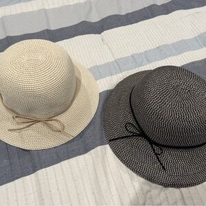 Fun Adjustable hat SPF 50 - one is black and one is ivory